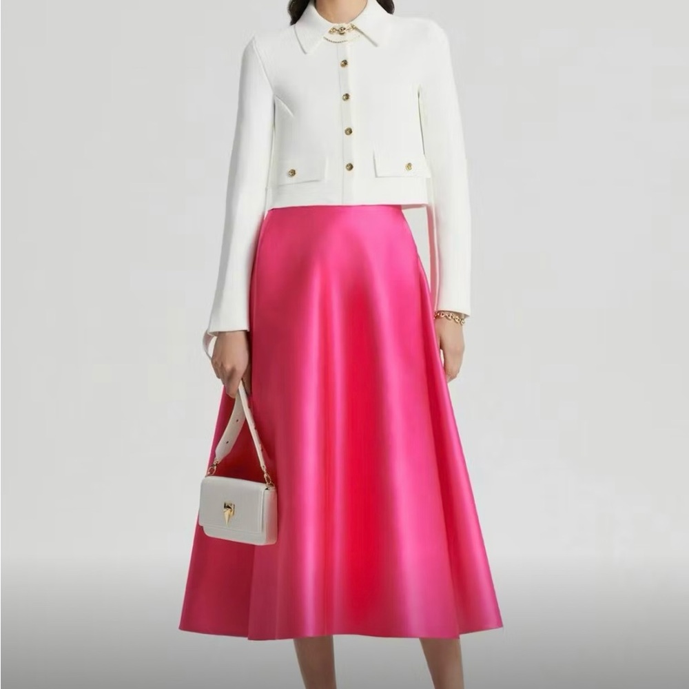 ST Elegant Pink Satin Skirt